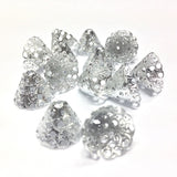 13X10MM Silvertone Filigree Cap (36 pieces)