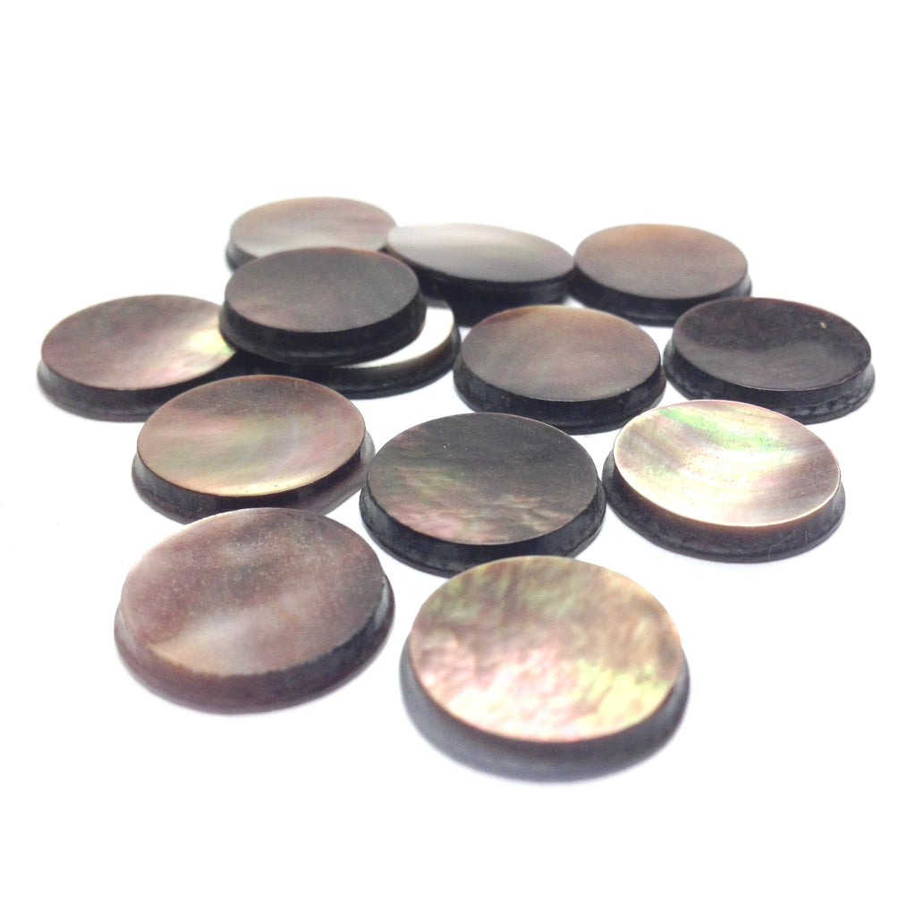15X2.3MM Black MOP Shell Round Cab (72 pieces)
