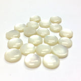 7.5X2.3MM White MOP Shell Round Cab (144 pieces)