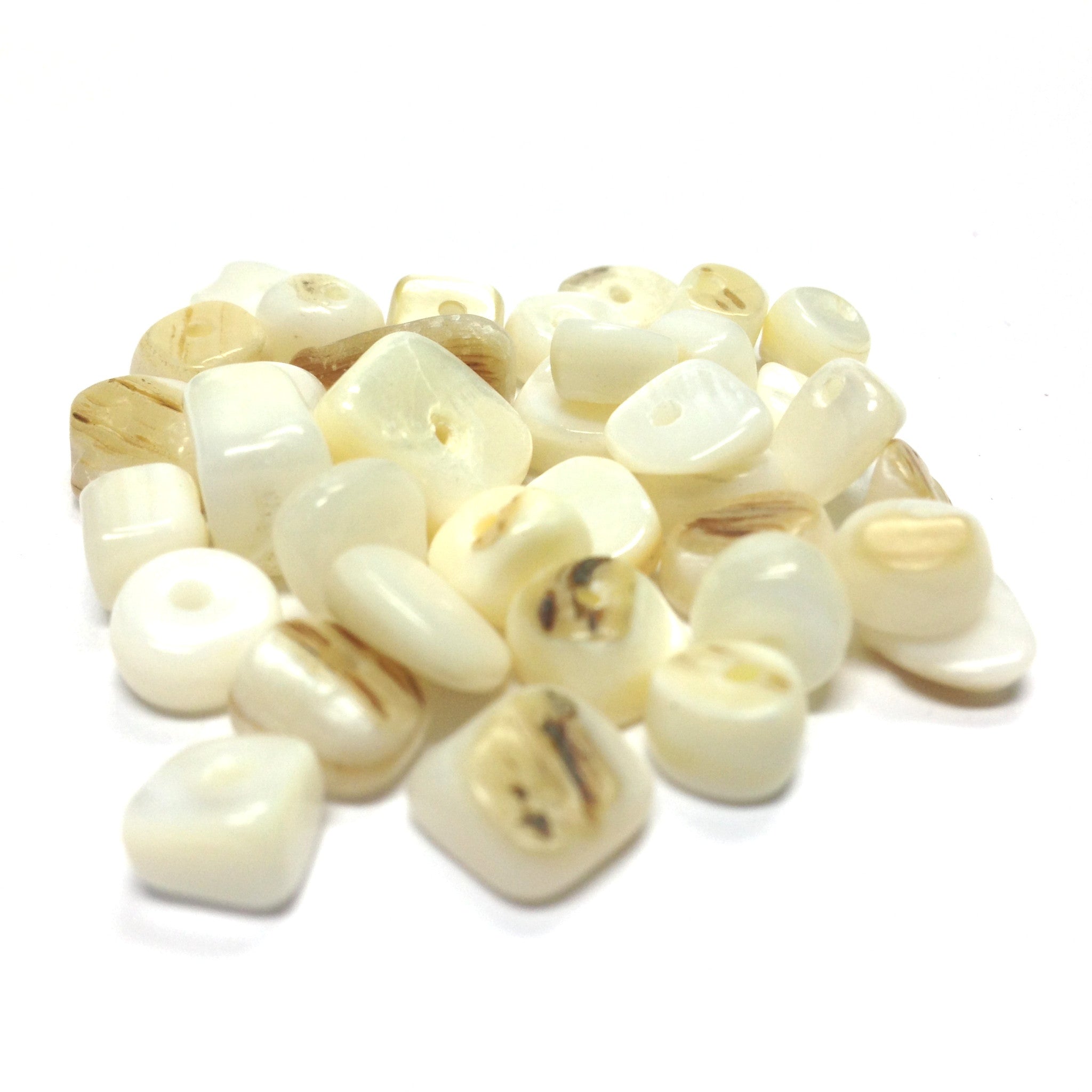 7-12MM White MOP Shell Assorted Beads (144 pieces)