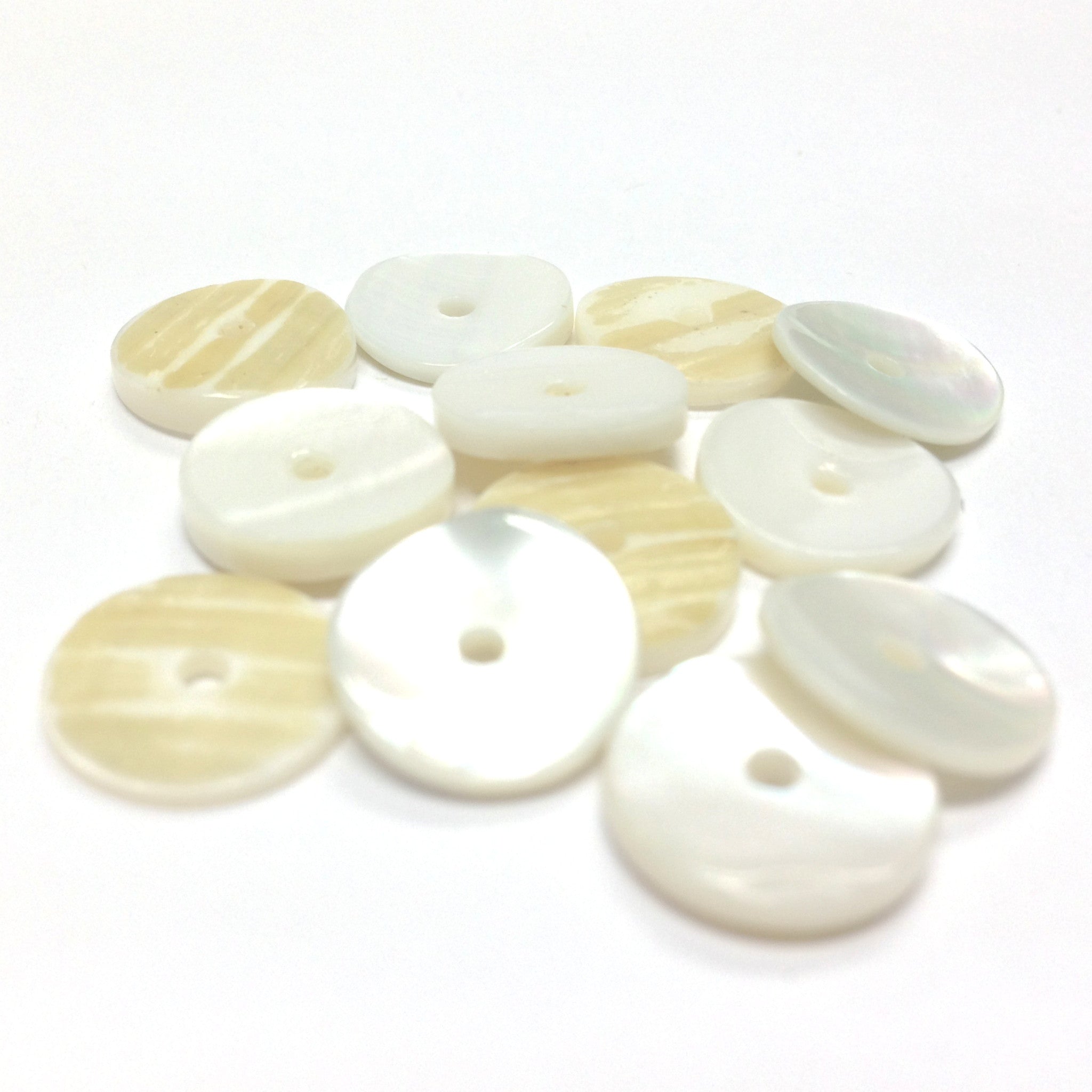 4mm Thickness Mother of Pearl (MOP) Buttons, 4-Hole, White