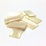 20X10MM Ivory MOP Shell Rectangle Cab (72 pieces)