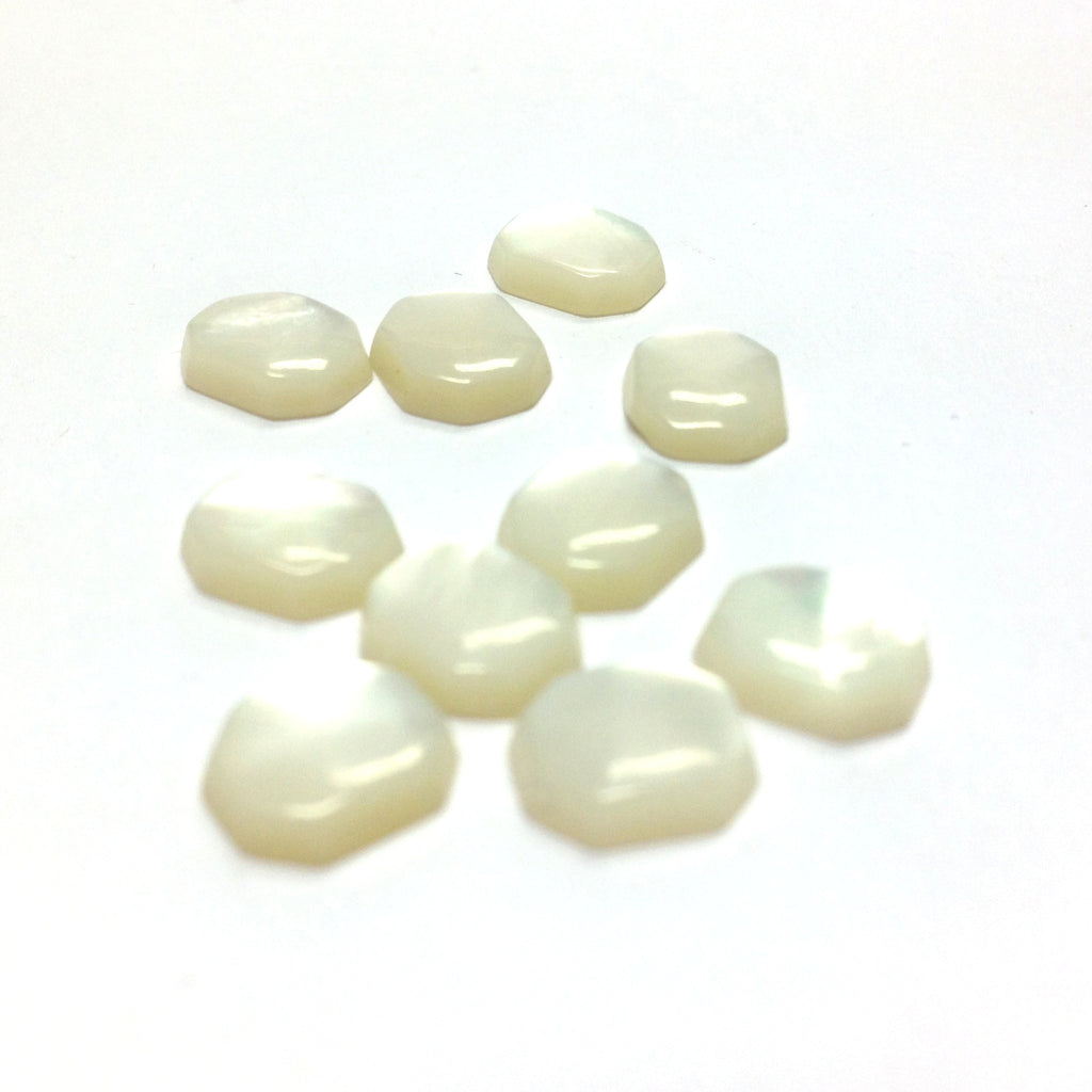 8X7MM White MOP Shell Octagon Cab (144 pieces)