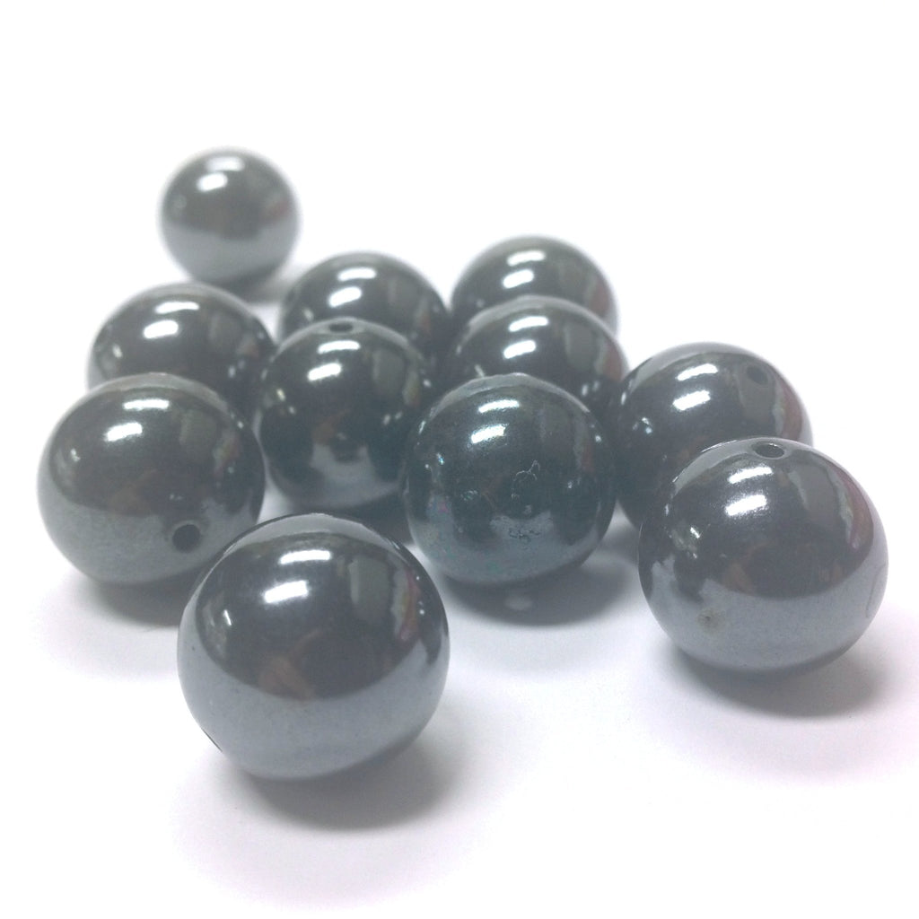 14MM Gunmetal Round Bead (50 Pcs) (50 pieces)