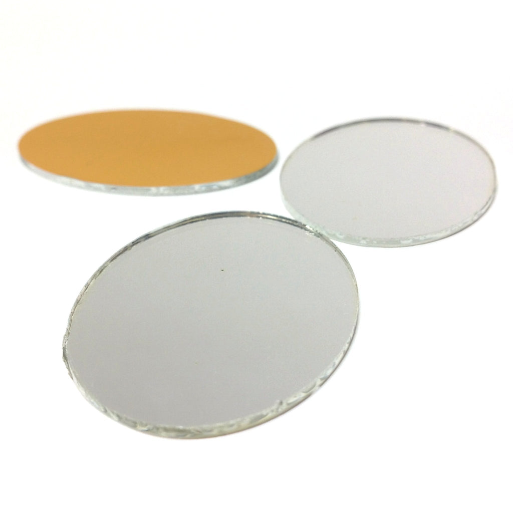 40X30MM Oval Glass Mirror (6 Pcs) (6 pieces)
