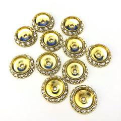 15MM Crystal/Gold R-Stone Slant Rondel (24 or 144 pieces)